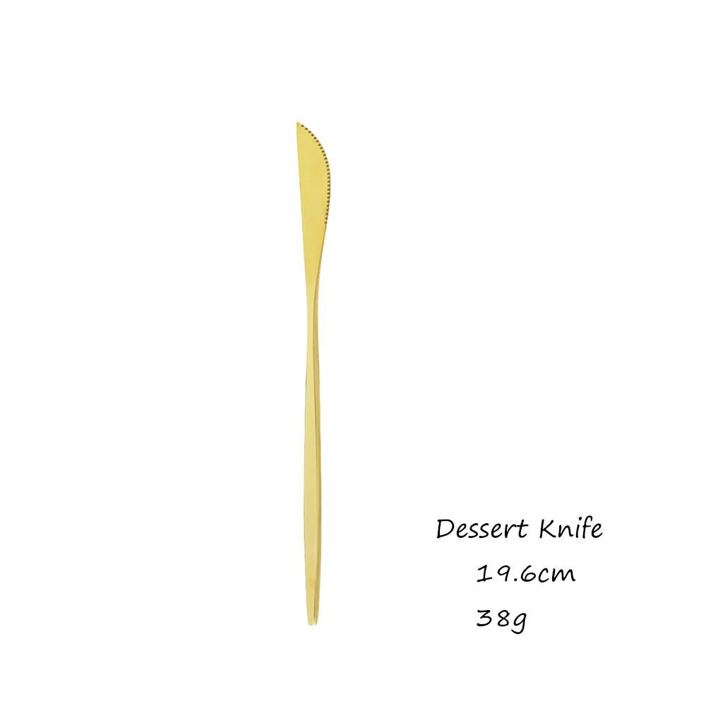 Gold Western Geschirr Geschirr Dessert Messer Gabel Kaffee Löffel Teelöffel Stahl Besteck Set Edelstahl Hause Abendessen Set