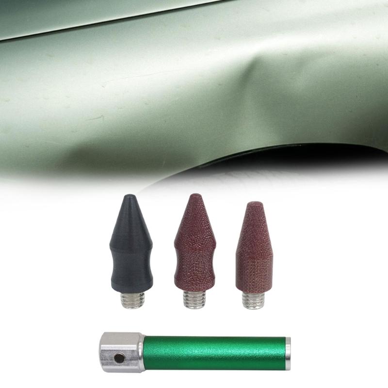 Automotive Repair Tool Car Dent Traceless Tap Down Pen Sheet Metal Dent Repair Leveling Pen with 3 Interchangeable Head