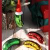 Pingente de Vidro de Pepino Enfeite Pendurado para Árvore de Natal Enfeites Pepino em Conserva Decorações de Árvore de Natal Pingente