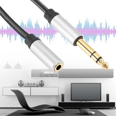 6.5 Male To 3.5 Female Spring Cable Aluminium Alloy 3.5mm Earphone Extension Cord