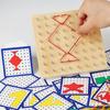 Fun Educational Toy With Wooden Geoboard And Elastic Rubber Bands for Kid Fine Motor Skills Logical Thinking Development