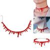 Halloween Vampire Necklace Spooky Gothic Style Plastic Geometric Blood Necklace