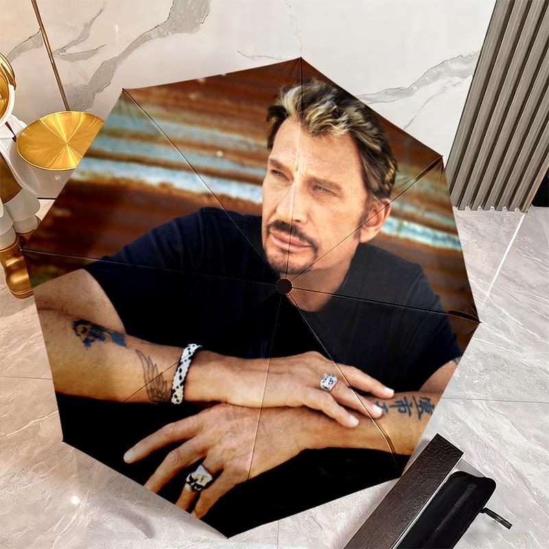 French legendary rock singer and actor Johnny Hallyday umbrella is suitable for all seasons, including home travel and outdoor activities Y4