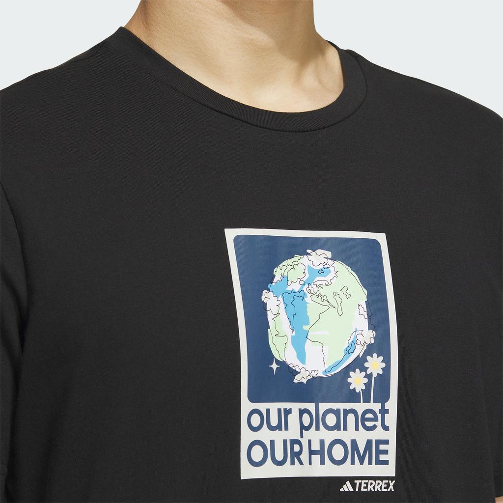 Adidas Outdoor Printed Sports Crew Neck Short Sleeve T-Shirt Men T-Shirts Black IX0114
