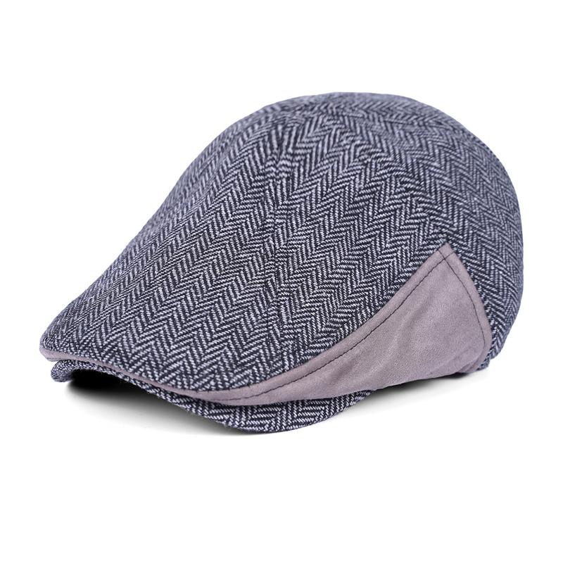 Berretto con visiera a punto vintage Autunno Inverno Berretto Britannico Berretto da Pittore Newsboy da Uomo