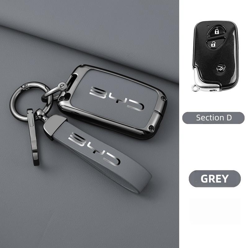 Zinc Alloy Car Key Case Cover For BYD Song Pro Plus Max Dmi EV Seal Dolphin 2022 2023 2024 Remote Control Key Bag Accessories