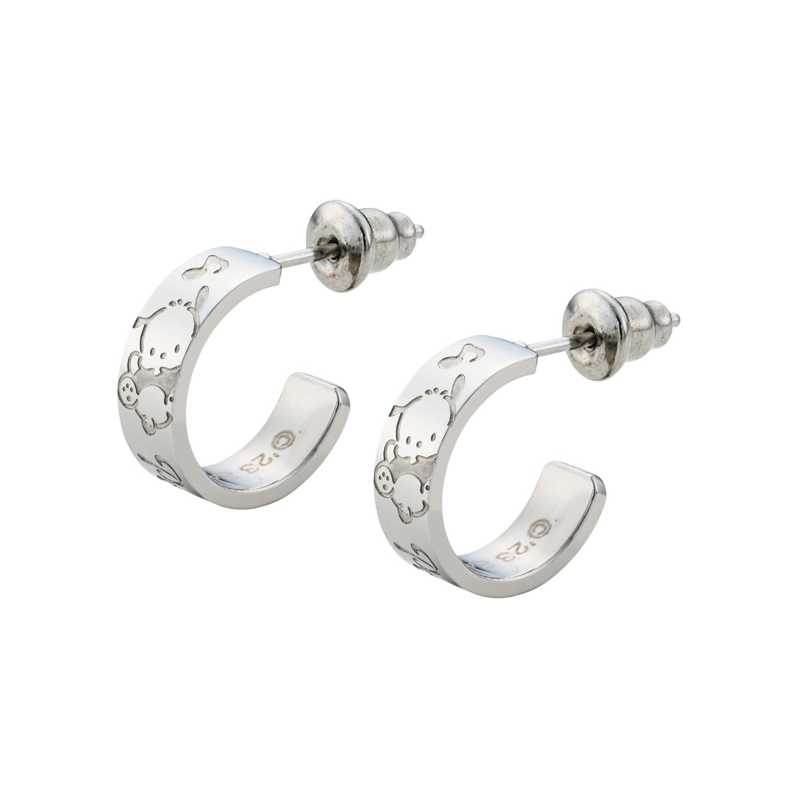 

Pochacco Sanrio Characters Stainless Steel Earrings Half Hoop обидва [Біла конюшина] (2 шт./для вух) SAST-P004SV срібний