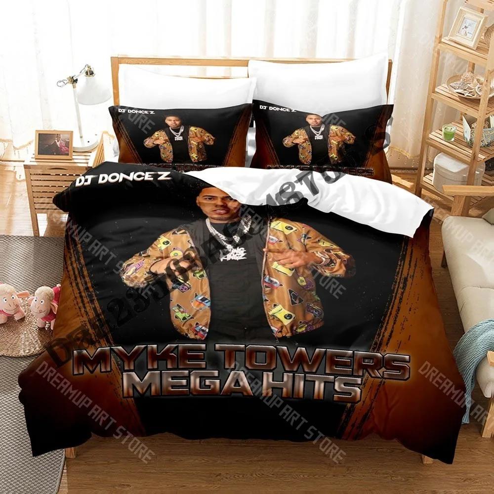 3D Print Myke Towers Bedding Set Single Twin Full Queen King Size Bed Set Adult Kid Bedroom Duvetcover Sets Anime Bed