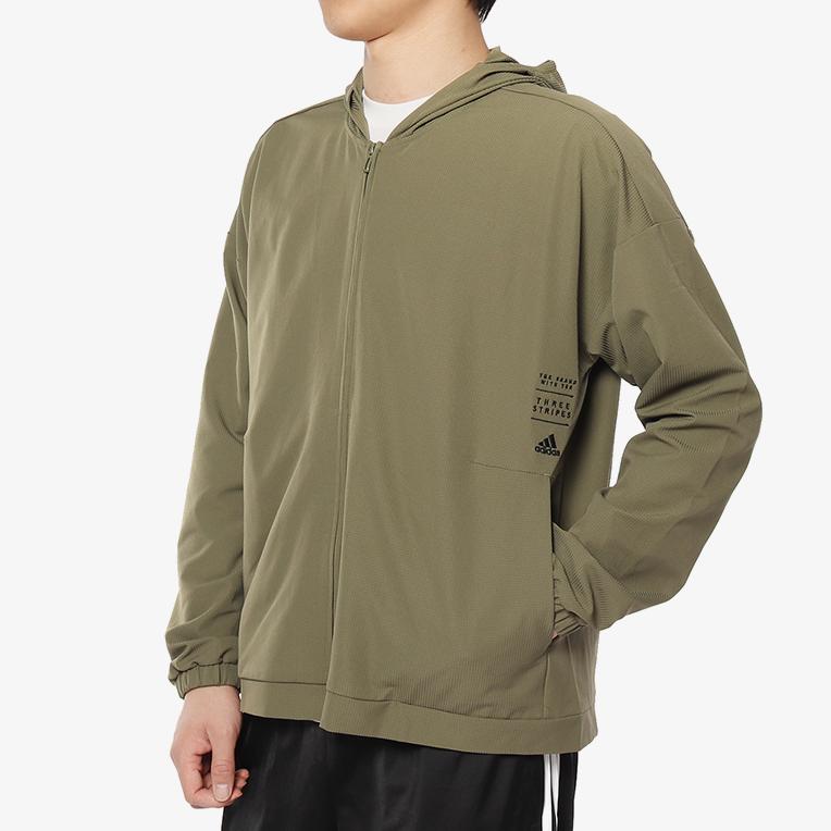 Adidas M ID Mesh FZ HD Logo Woven Zip Warm Windbreaker Jacket Men Jacket Olive DV1100