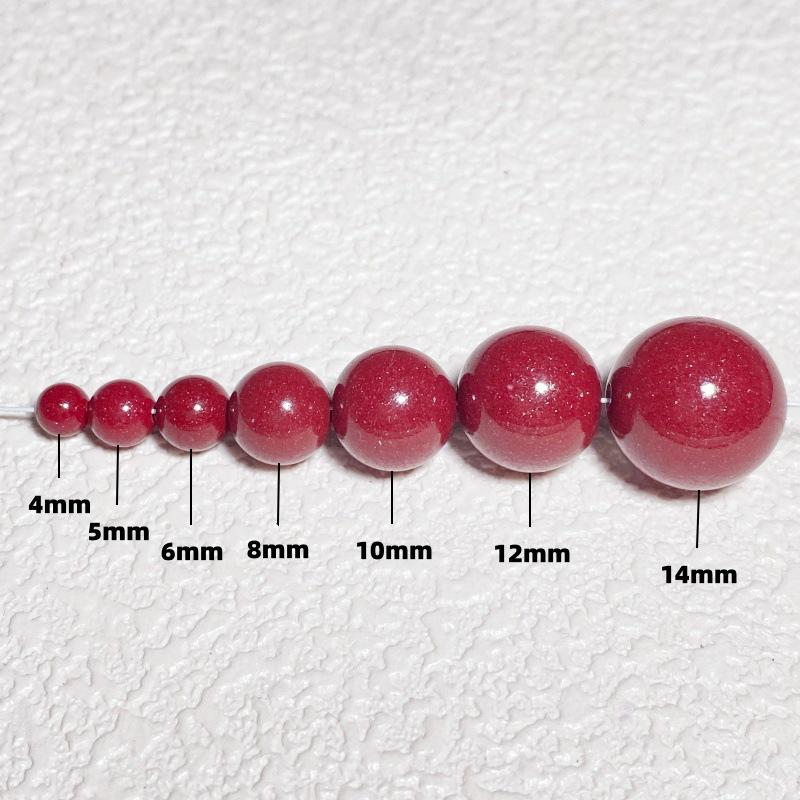 High-Purity Purple Gold Cinnabar Sand Round Beads for Handmade DIY Projects 4mm (Approx. 0.15g)