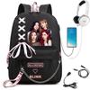 Large Capacity Schoolbag with Shoulder Strap; Student Three-piece Pencil Case Set