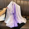 Gradient Silk Scarves Women Luxury Brand Hijab Scarf Foulard Femme Shawls Wraps Silk Bandana Head Scarf Hijab Beach Poncho