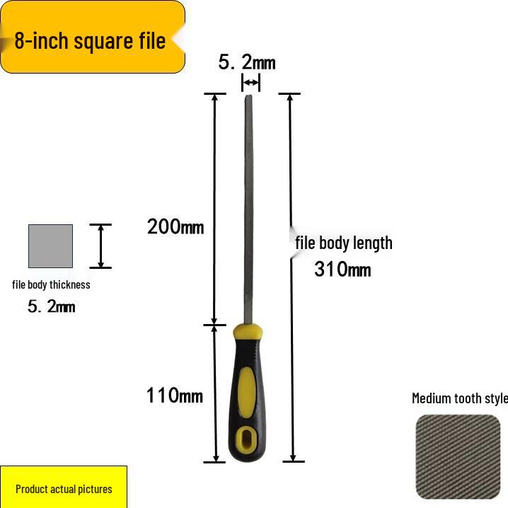 Steel Grinder File - Flat & Triangular Medium-Tooth Wear-Resistant Metal File