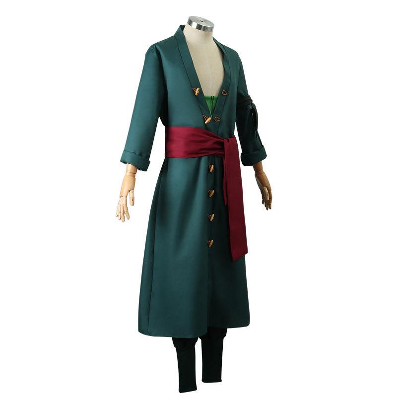 Roronoas Cosplay Kostium Anime Kimono Robe Zoro Cloak Uniform Halloween Stroje Z Kolczykami Na Comic Con