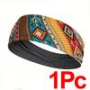 Boho Fitness Headband Flag Print Stretch Hair Band Men Women Anti Slip Sweat Absorbing Yoga Scarf Spring Summer Outdoor