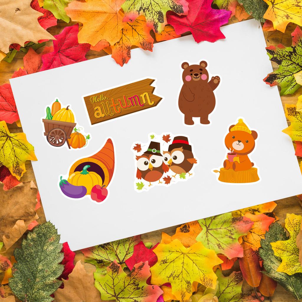Adorable Fall Themed Cartoon Puzzle Stickers For Kids Creative Diy Fun Activities