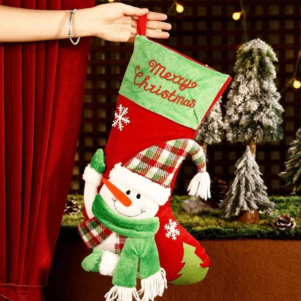Santa Claus Xmas Tree Hanging Decoration Large Capacity Candy Bag Christmas Stockings New Year