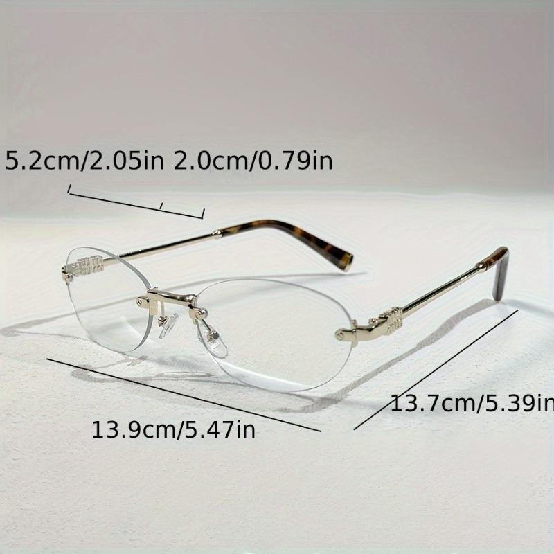 A Frameless Bookworm Retro Style Flat Mirror for Women's Fashionable Stainless Steel Small Frame Glasses Casual and Versatile