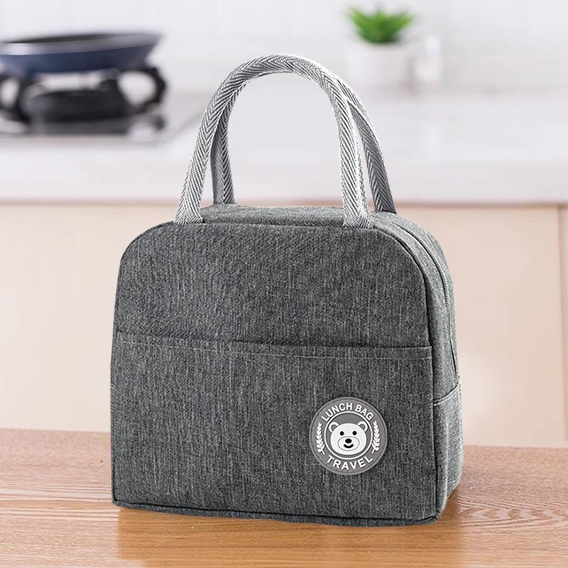 

Портативная термосумка Bento Сохраняющая свежесть термосумка Изолированная сумка для ланч-бокса Алюминиевая фольга для работы в школу с ланч-пакетом Сумка со льдом серый