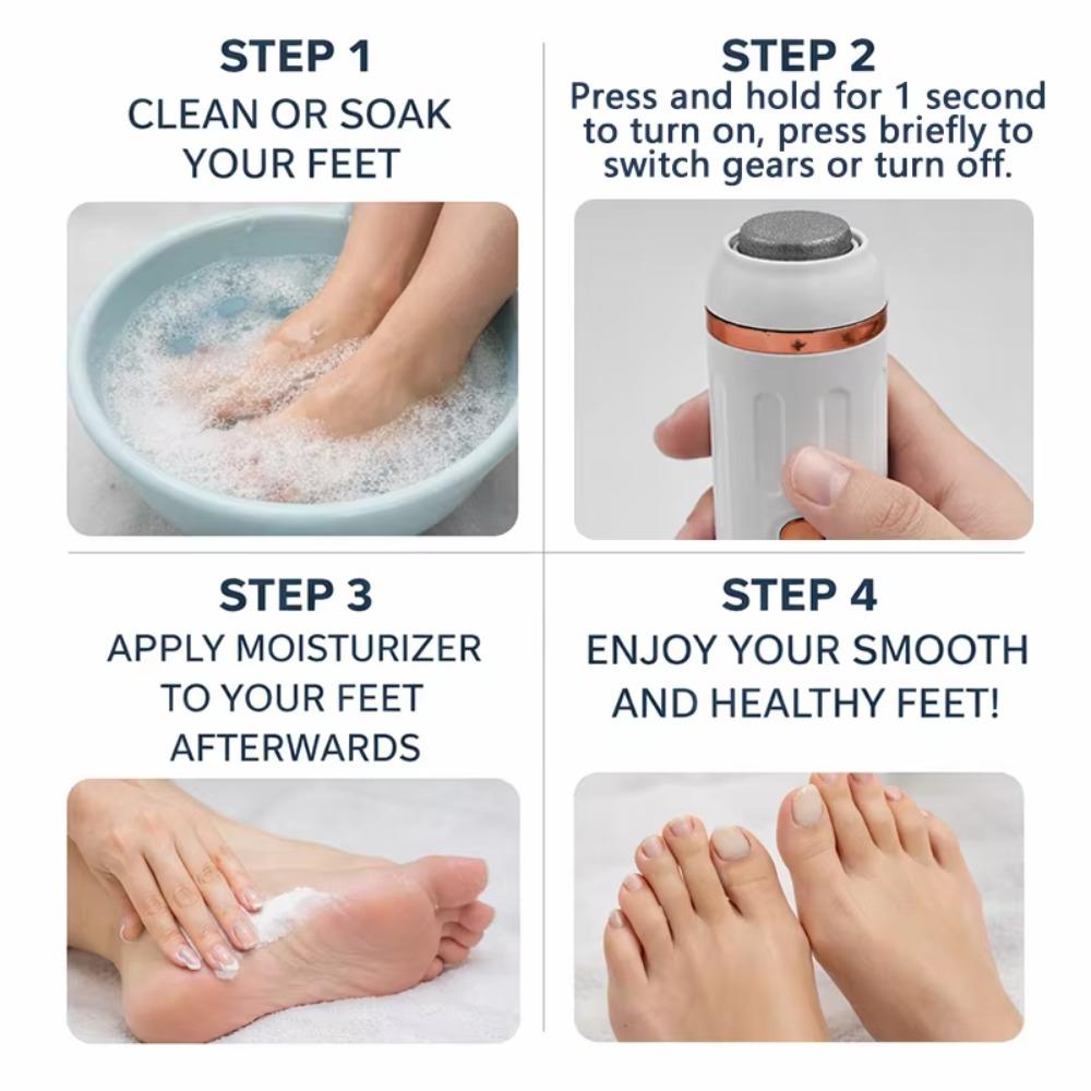 Portable Electric Feet Callus Remover Electric Callus Remover Kit  for Smooth and Soft Feet