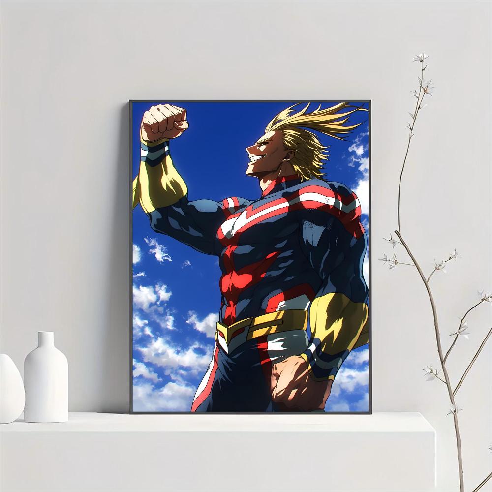 1pc Japan Hot Classic Anime Boy All Might My Hero Academia Poster HD Posters Home Room Bar Cafe Decor Art Wall Painting Picture