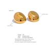 Eetit Irregular Round Smooth Stainless Steel Metal Trendy Stud Earrings Rust Proof Texture Simple Statement Daily Jewelry Office