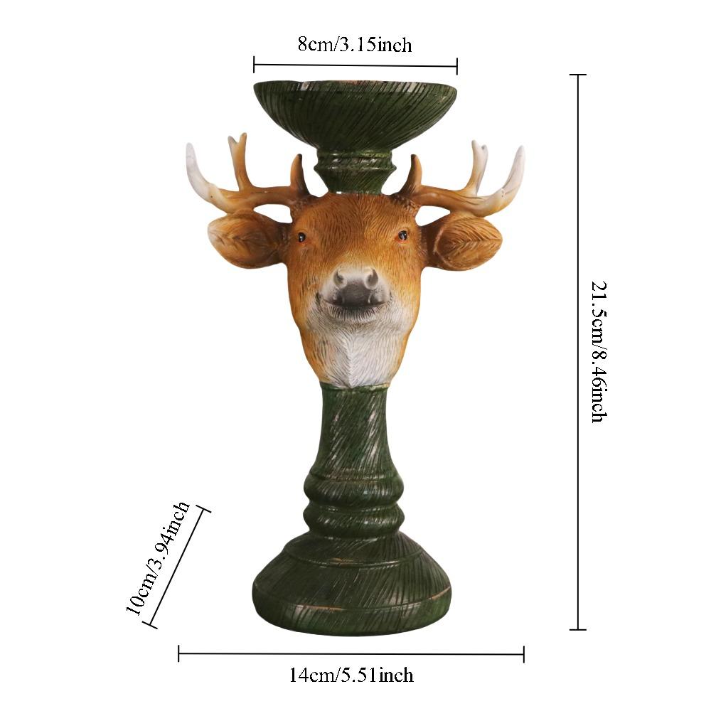 

Vintage Christmas Reindeer Candlesticks Decoration Resin Deer Head Figurine Home Living Room Desktop Decoration Animal Statue светло-коричневого
