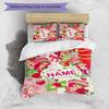 3pcs Strawberry Princess2 Cover Set - Personalized Name, HD Printed Bedding with 1 Cover and 2 Pillowcases - Perfect for Home Decor, Easy Care