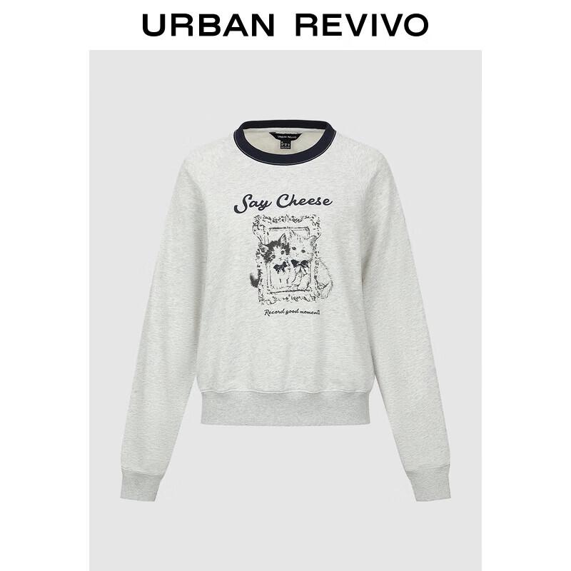 

UR Women s Contrast Collar Pet Print Sweatshirt M