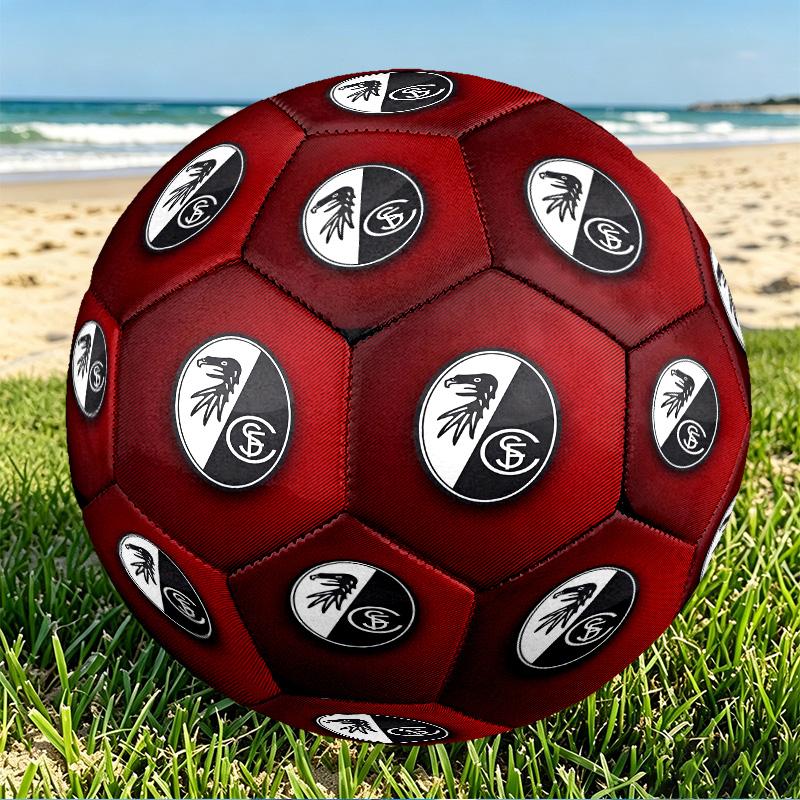 SC Freiburg Print Size 5 Soccer Ball, PU Wear Resistant Football for Match Training and Daily Practice, Birthday Gift for Soccer Fans