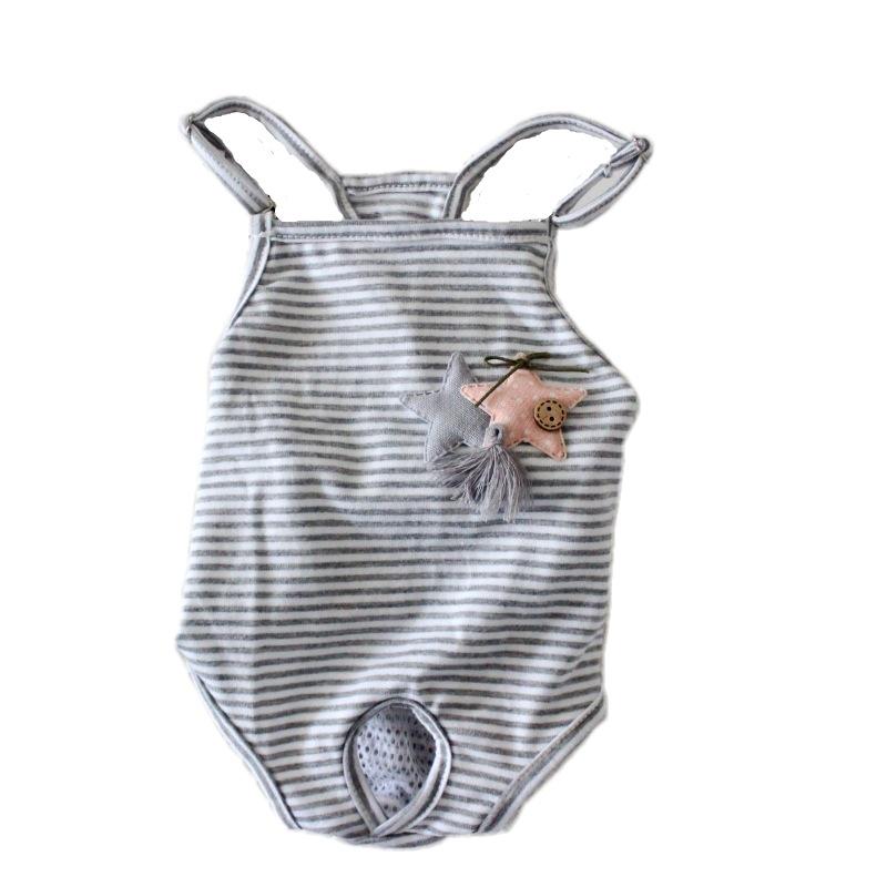 Striped Pet Physiological Overalls - Dog Menstrual and Sanitary Pants for Puppies