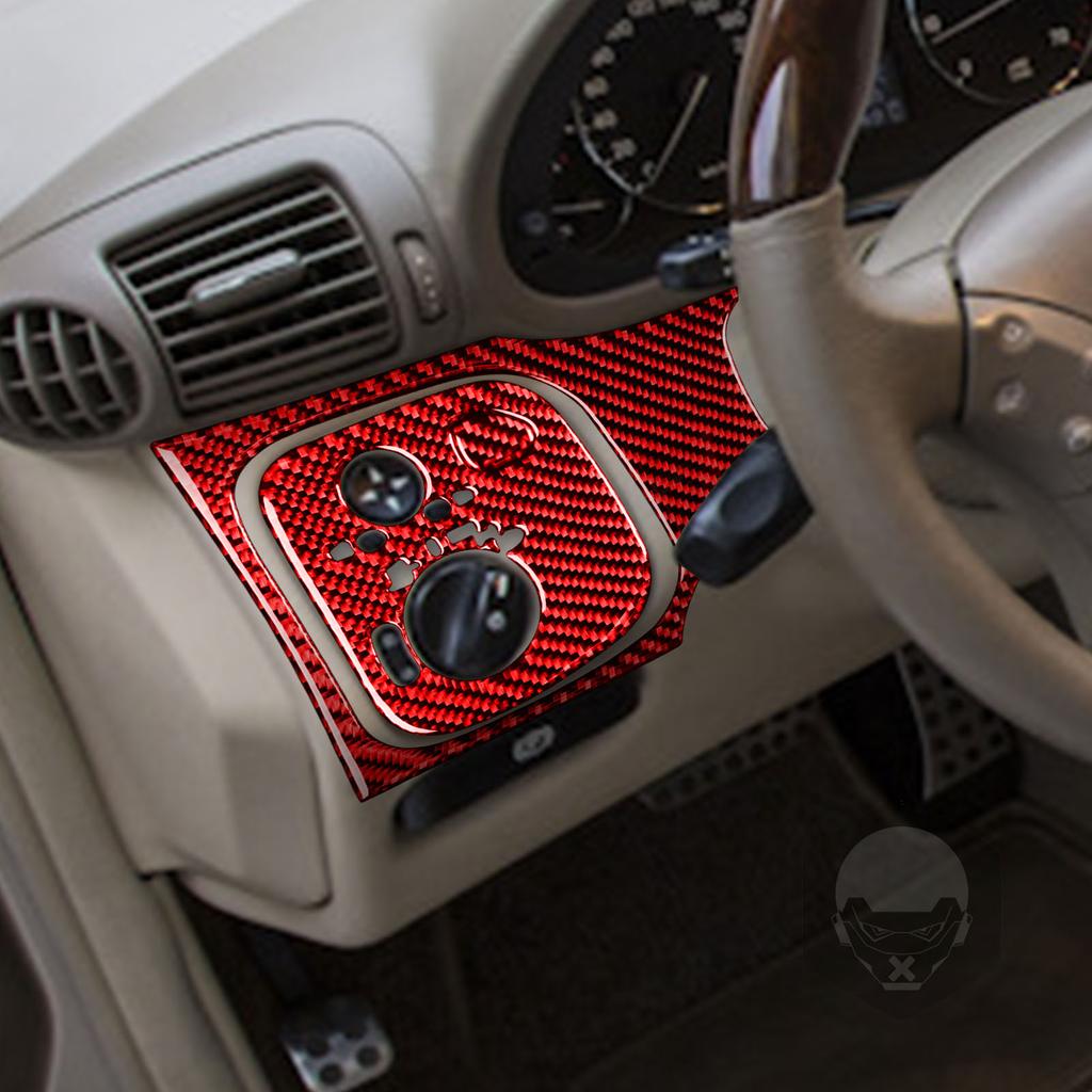 Panel Deski Rozdzielczej po Stronie Kierowcy Osłona Kontroli Natężenia Światła Naklejka z Prawdziwego Włókna Węglowego Dla Mercedes-Benz Klasy C W203