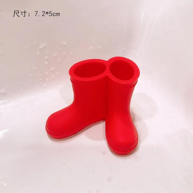 Creative Toothbrush Holder Rain Shoe Shape Storage Silicone Tooth Brush Dispenser Bathroom Organizer Accessories Tools