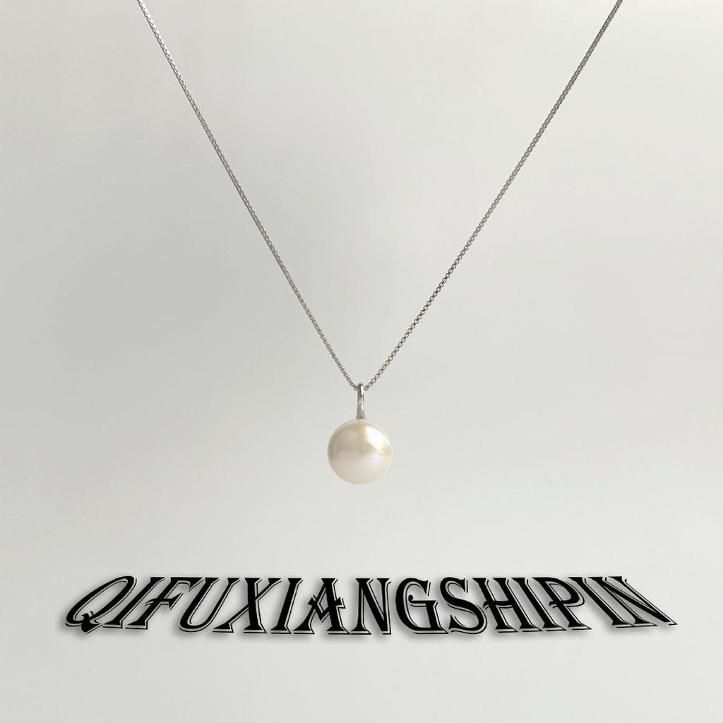 S999 Sterling Silver Pearl Necklace Women's Natural Freshwater Pearl Clavicle Chain