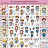 8pcs Different Career Cute Cartoon Character Puzzle Graffiti Stickers  For Laptop Notebook Phone Thermos Diy Stickers Toys Gift
