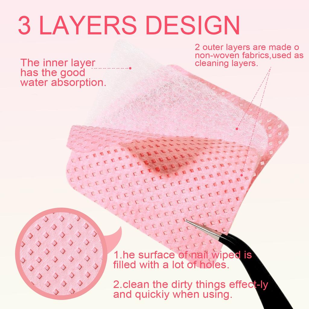 1080 PCS Lint Free Nail Cotton Pads For Nail Polish Removal Nail Wipes Magic Cleaning Sheets Box Refill For Salon And Home Use