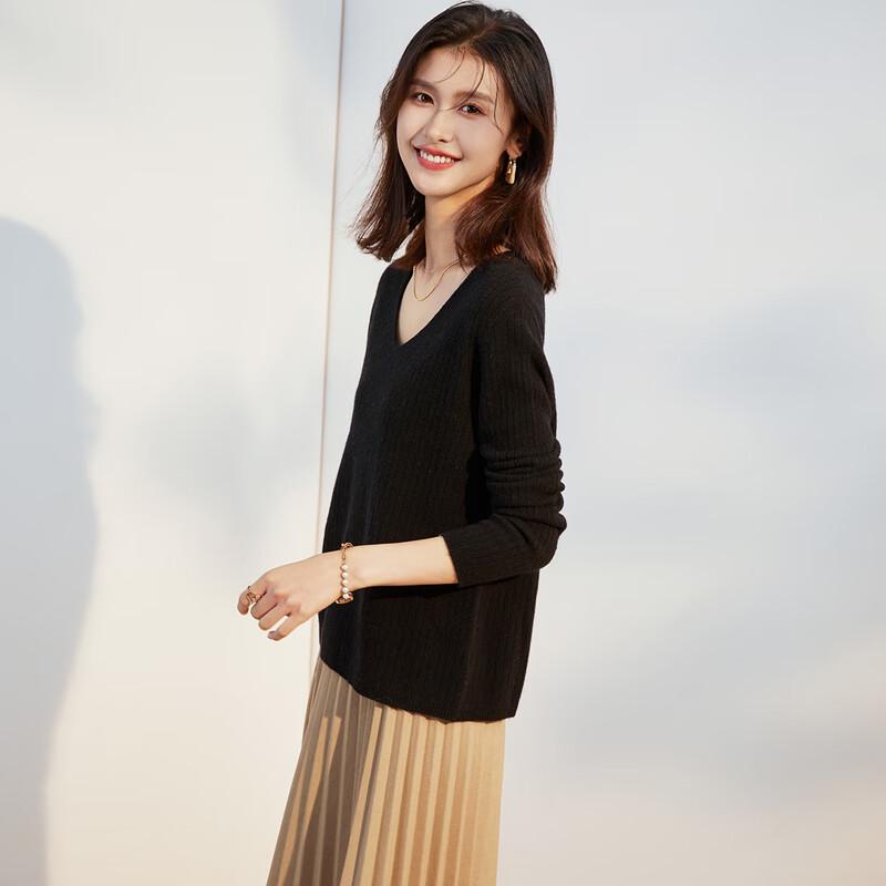 

Jinjuan Women s 100% Cashmere V-Neck Sweater L