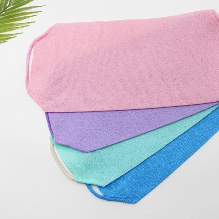 Multicolor Nylon Shower Towel With Stretchy Rope For Body Cleansing