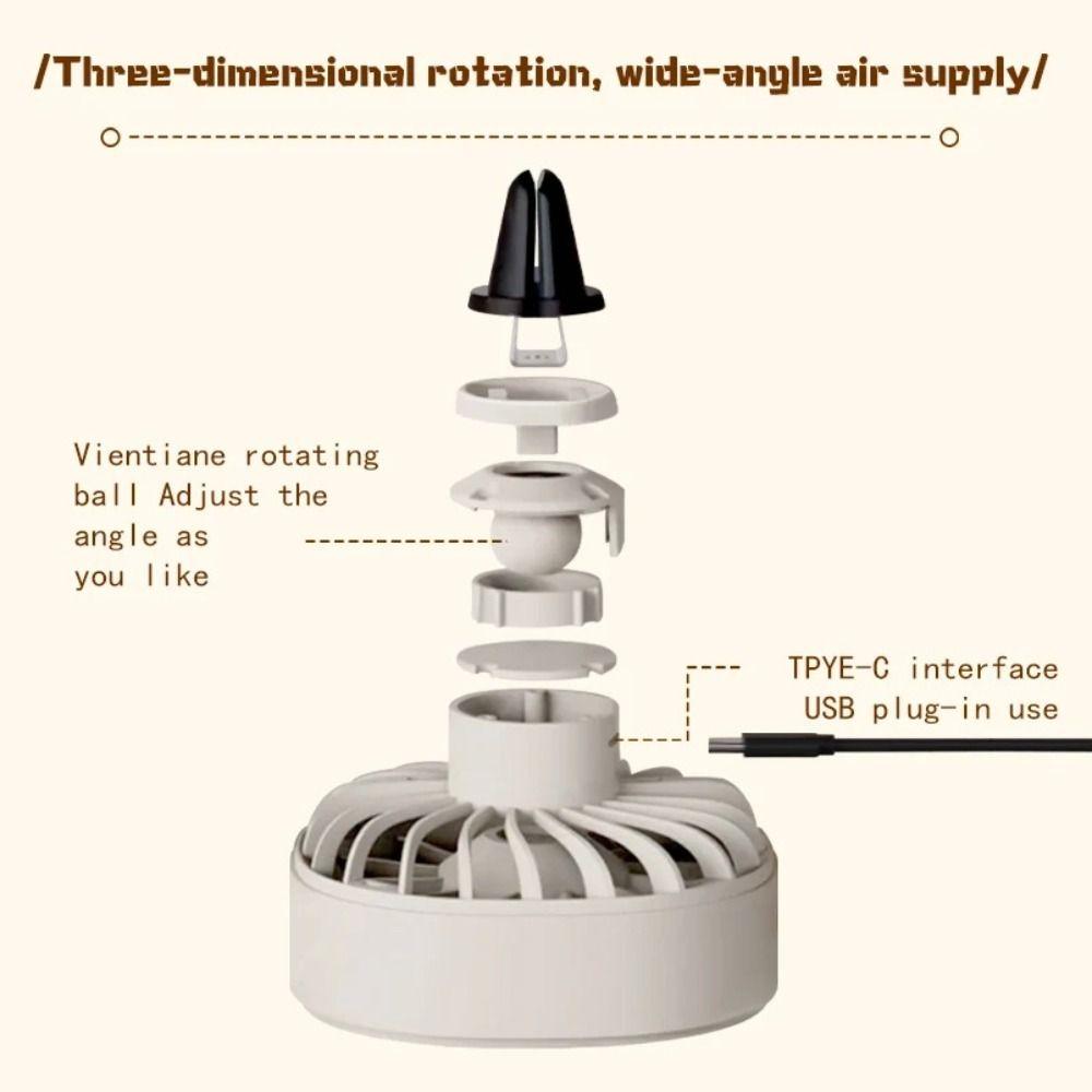 Heat Dissipation USB Cooling Fan Color Changing Light Car Rear Seat Fan Car Air Outlet Fan  Summer
