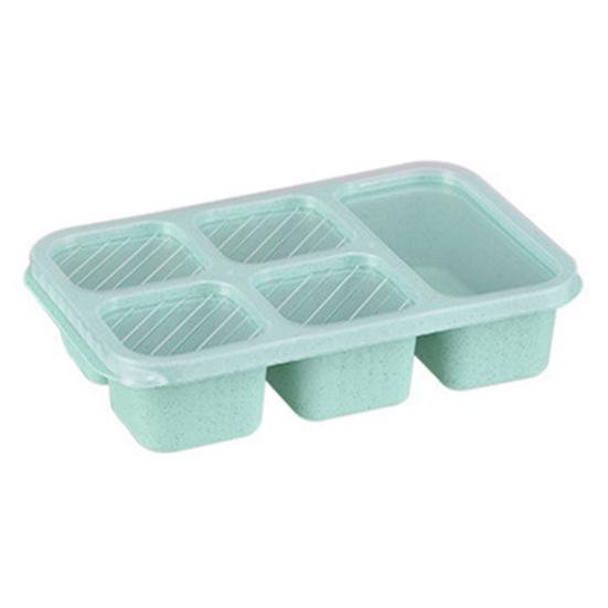 

Lunch Box with Lid Five-Compartment Design Convenient Healthy Odorless Food Storage Containers for Snacks зелений