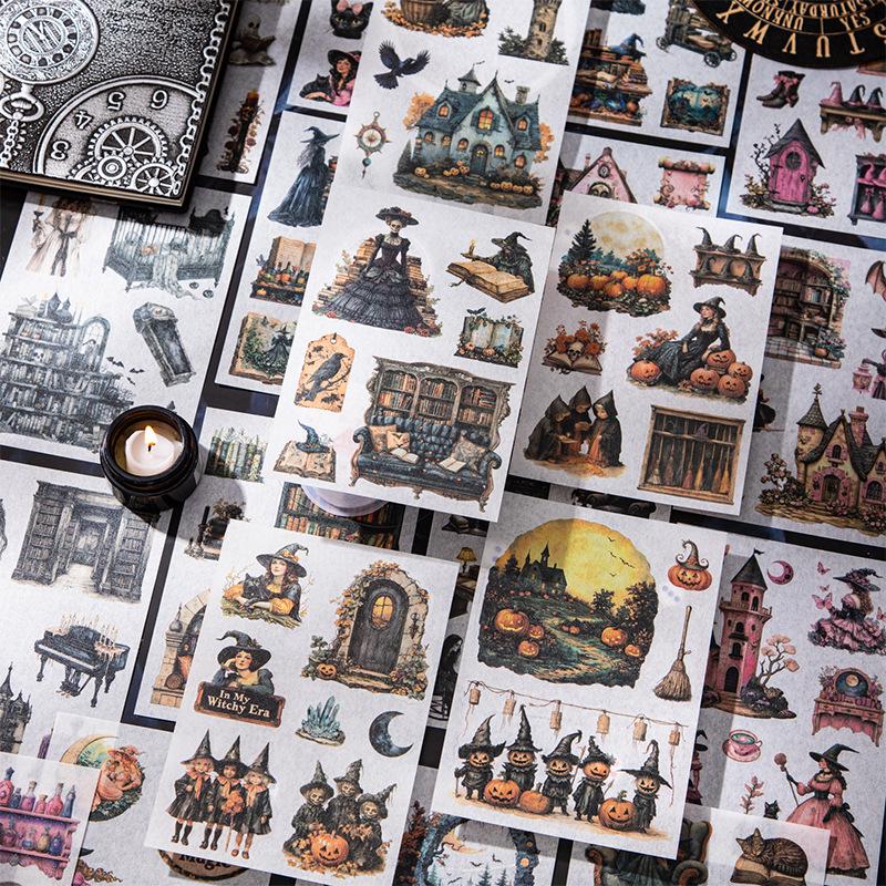 Mitternachts Gothic Party Stickerbuch: 4 Stile für Notizbücher & Dekoration