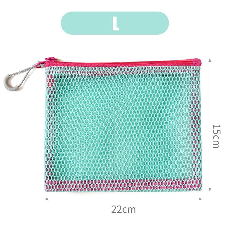 Bunte Netztasche mit doppeltem Reißverschluss, doppellagiges tragbares Münzfach, quadratisches Netz-Münzfach, Reiseaufbewahrungs-Tragetasche