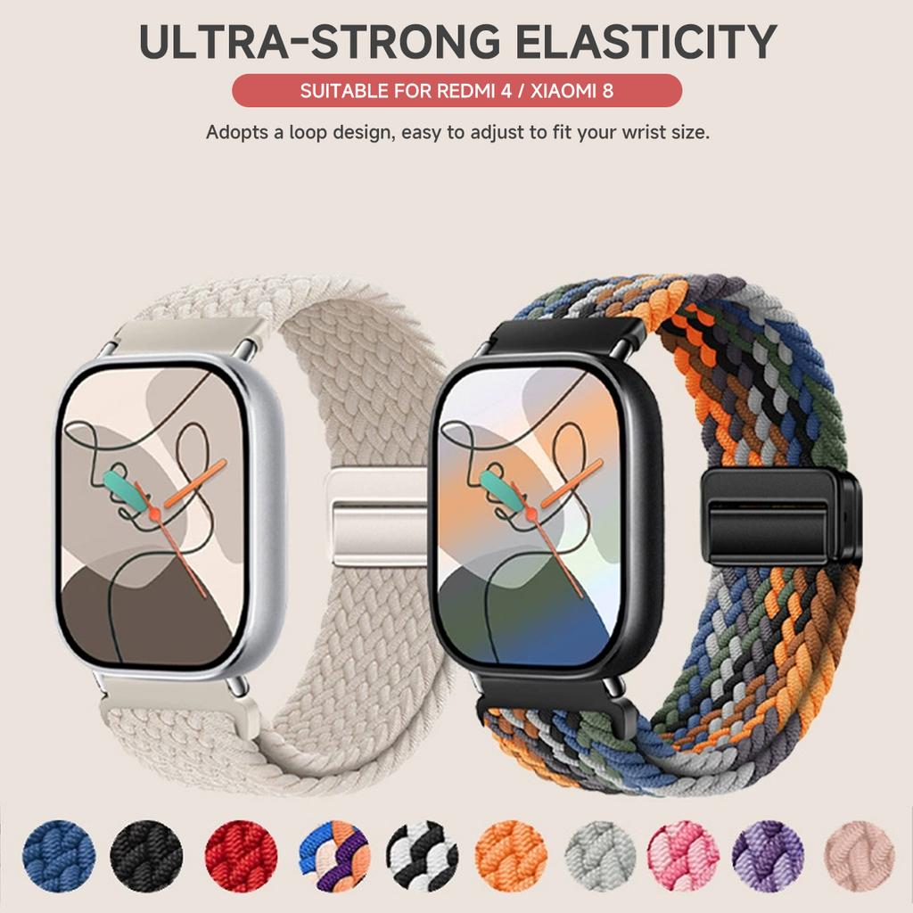 Nylon Strap for Xiaomi Mi Band 9 Pro/Mi Band 8 Pro Magnetic Replaceable Bracelet for Redmi Watch 4/5 Belt Watchband Accessories