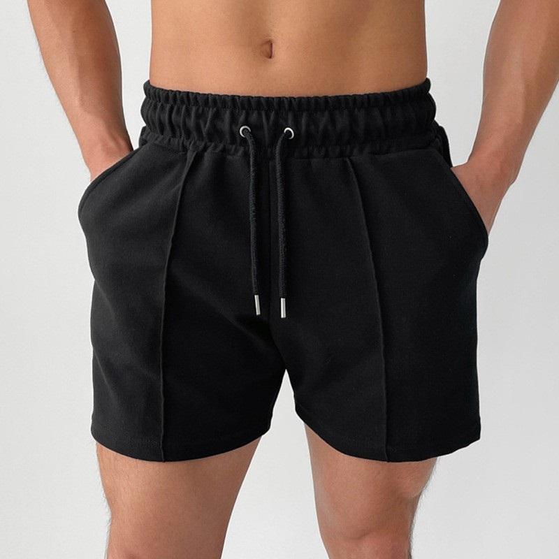 Trendy American Casual Shorts Men's Summer Sports Quarter Pants Solid Color All-match Running Training Pants