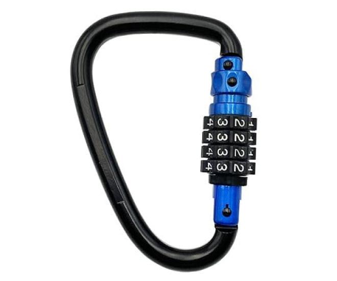 Hokuriku Sogyo Eiger Solid Carabiner Lock, Blue, KBR-300BL