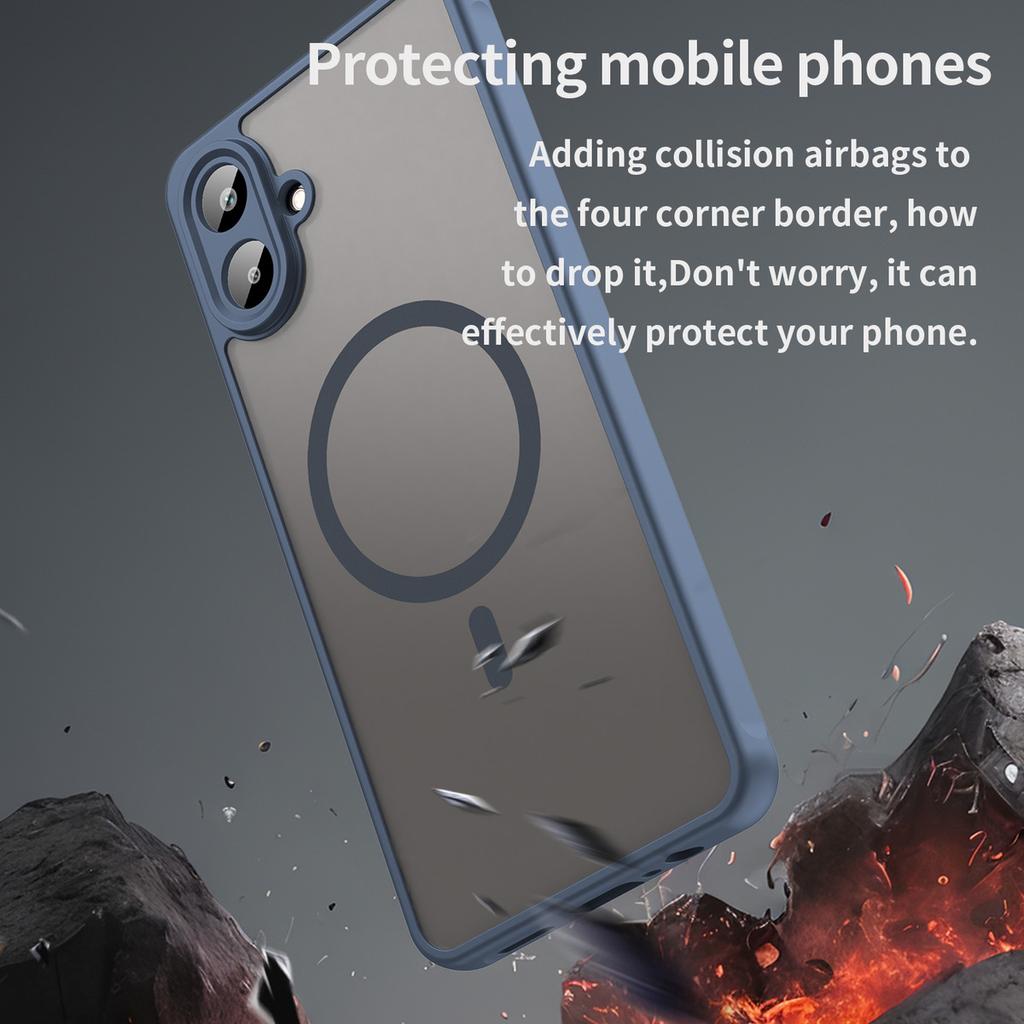 Phone Case For Samsung Galaxy A07 4g,Matte Magnetic Shockproof Hybrid Phone Cover For Samsung Galaxy A07 4g