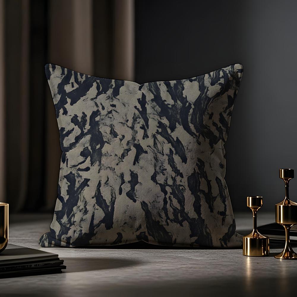 Alphabet Texture Cushion Cover Anti-dustmite Pillowcase Invisible Zipper Silky Short Plush Sofa Cushion Cover