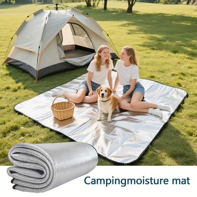 Outdoor Doppelseitige Aluminiumfolie Feuchtigkeitsbeständige Matte Faltbare Tragbare Picknickmatte Campingzelt Feuchtigkeitsbeständige Matte