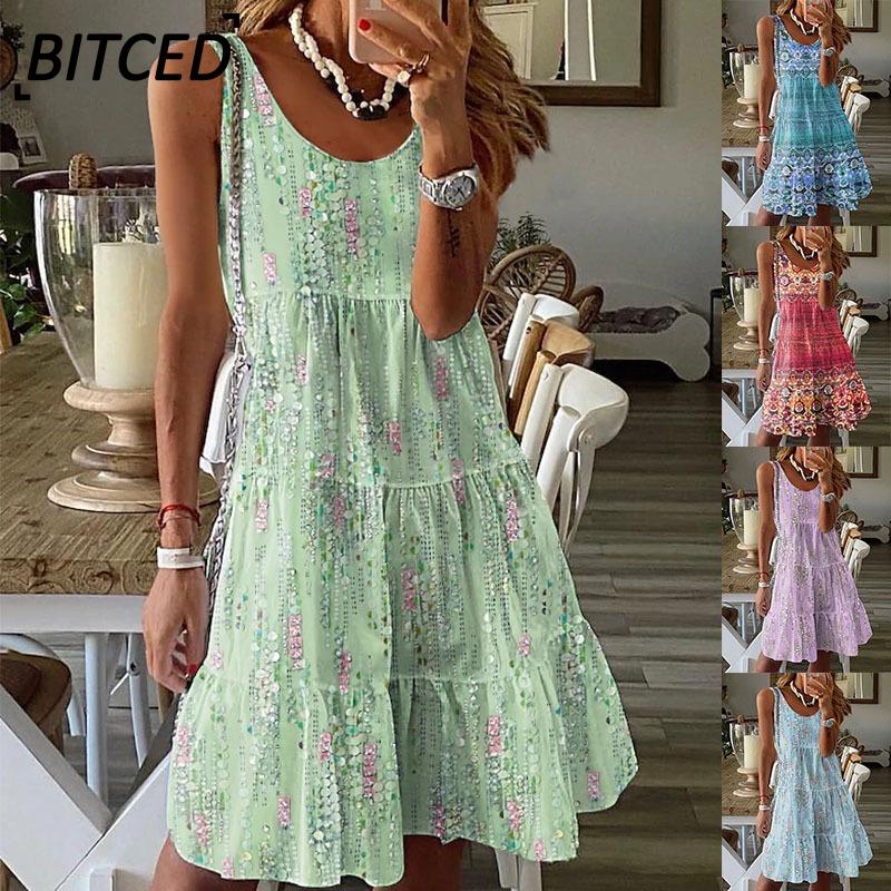 BITCED Fashion Summer Spring Sleeveless V-Neck Casual Dresses