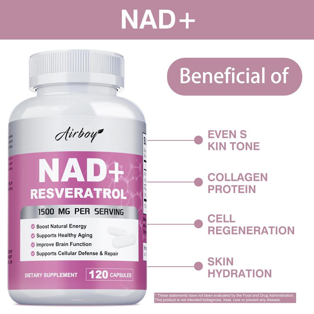 Nad+ 1200mg + Resveratrol 300 mg Antioxidans